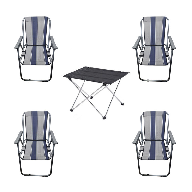 میز و صندلی تاشو سفری مدل A بسته 5 عددی