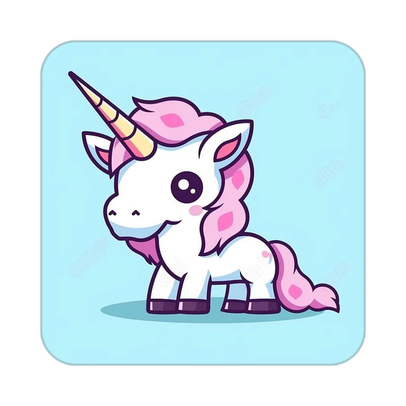 زیر لیوانی کاکتی طرح اسب تک شاخ و یونیکورن مدل mp29862