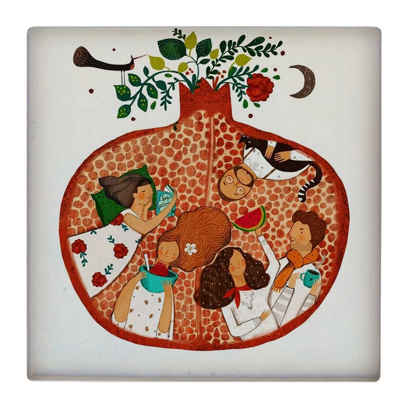  زیر لیوانی  طرح انار یلدا کد    4862810_3837