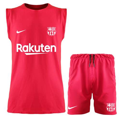 ست تاپ و شلوارک مردانه طرح بارسلونا مدل 140148513 رنگ قرمز