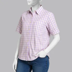 شومیز آستین کوتاه یقه برگردان زنانه مدل 2874