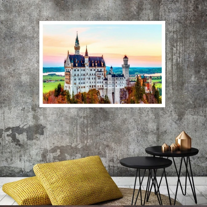 تابلو بکلیت طرح منظره قصر مدل قاب شاسی W-S8024