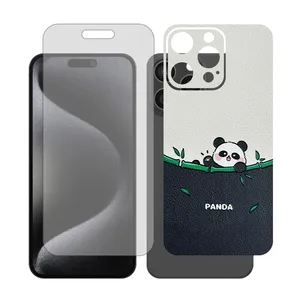 Glass Together model transparent screen protector suitable for Apple iPhone 15 Pro Max mobile phone with cover sticker on the back of the phone