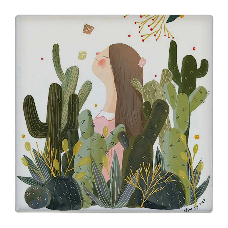 زیر لیوانی  طرح نقاشی گیاهان کاکتوس کد    4808945_3609