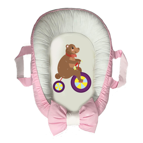 سرویس خواب سه تکه نوزاد مدل گارد محافظ دار طرح خرسی کد 054