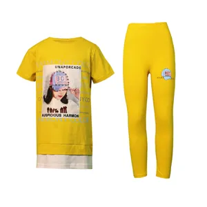 ست تی شرت و شلوار دخترانه مدل دختر و کلاه