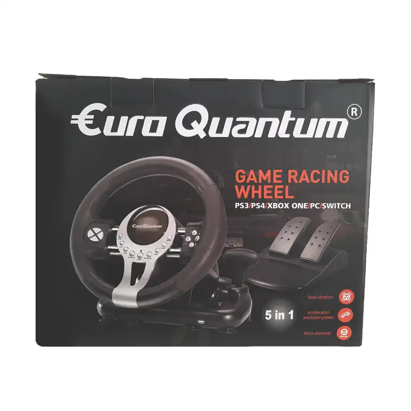 فرمان بازی یورو کوانتم مدل E-Q-RACING WHEEL مناسب برای PS4-XBOXONES-PC-PS3-SWITCH