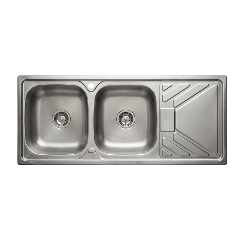 سینک ظرفشویی استیل توکار دو لگنه تابان مدل TF9106