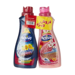 مایع لباسشویی و نرم کننده اکتیو مدل Detergent and Fabic حجم 1 لیتر 