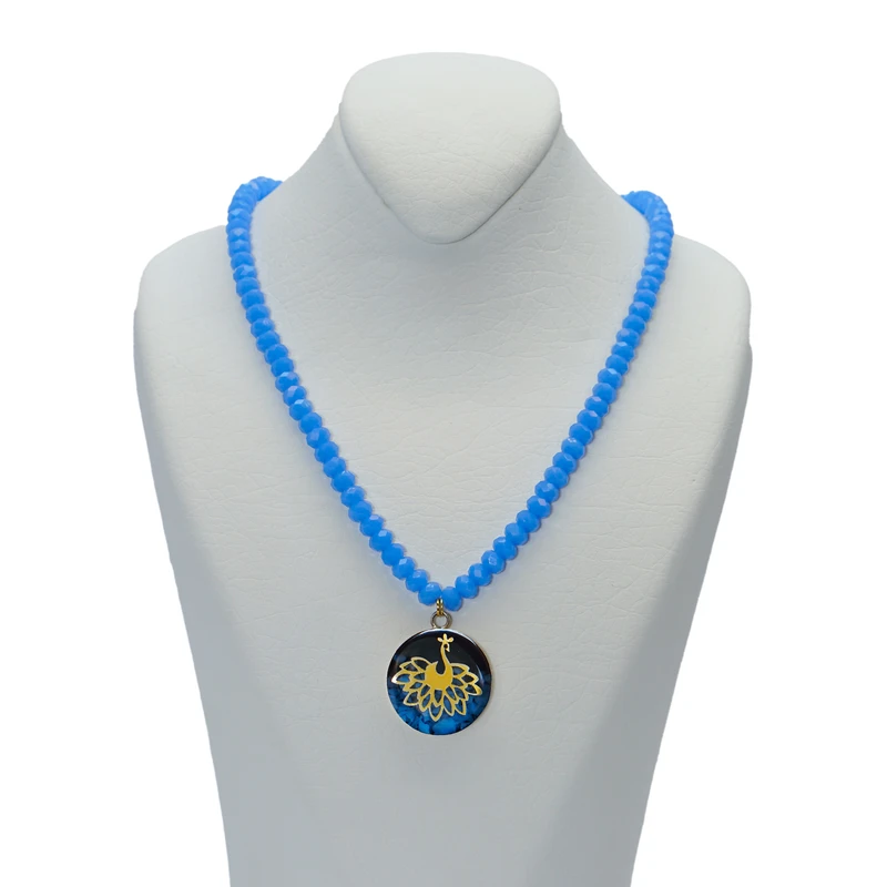 گردنبند زنانه آلتین هنر بزازیان مدل روکش طلا طاووس