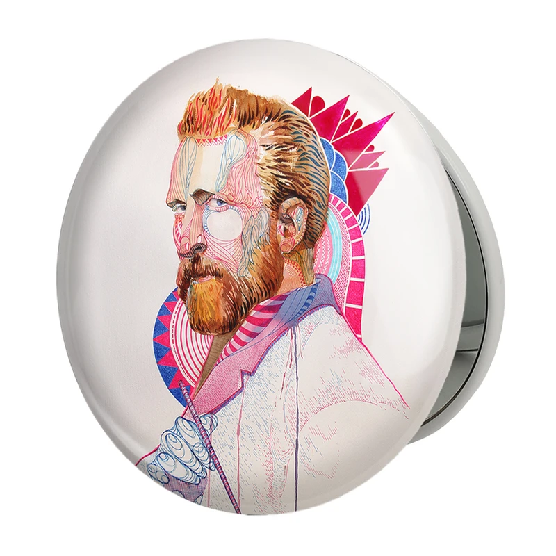 آینه جیبی خندالو طرح ونسان ونگوگ مدل تاشو کد 25469 