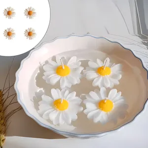 شمع شناور مدل گل مارگاریت بسته 4 عددی