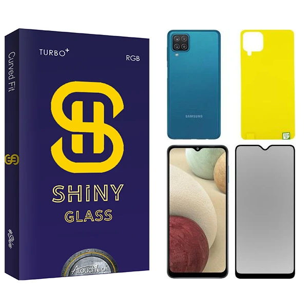 محافظ صفحه نمایش حریم شخصی آتوچبو مدل Shiny مناسب برای گوشی موبایل سامسونگ Galaxy A12 به همراه محافظ پشت گوشی
