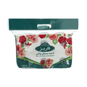 دستمال توالت گلریز مدل سفید بسته 6 عددی 