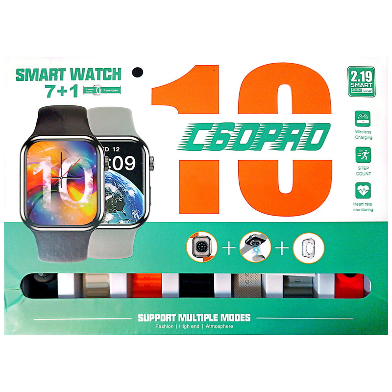 ساعت هوشمند مدل C60 Pro صفحه نمایش رنگی و لمسی، کنترل موسیقی، مکالمه از طریق بلوتوث، پشتیبانی از زبان فارسی و قابلیت تغییر تم ساعت بند سیلیکونی