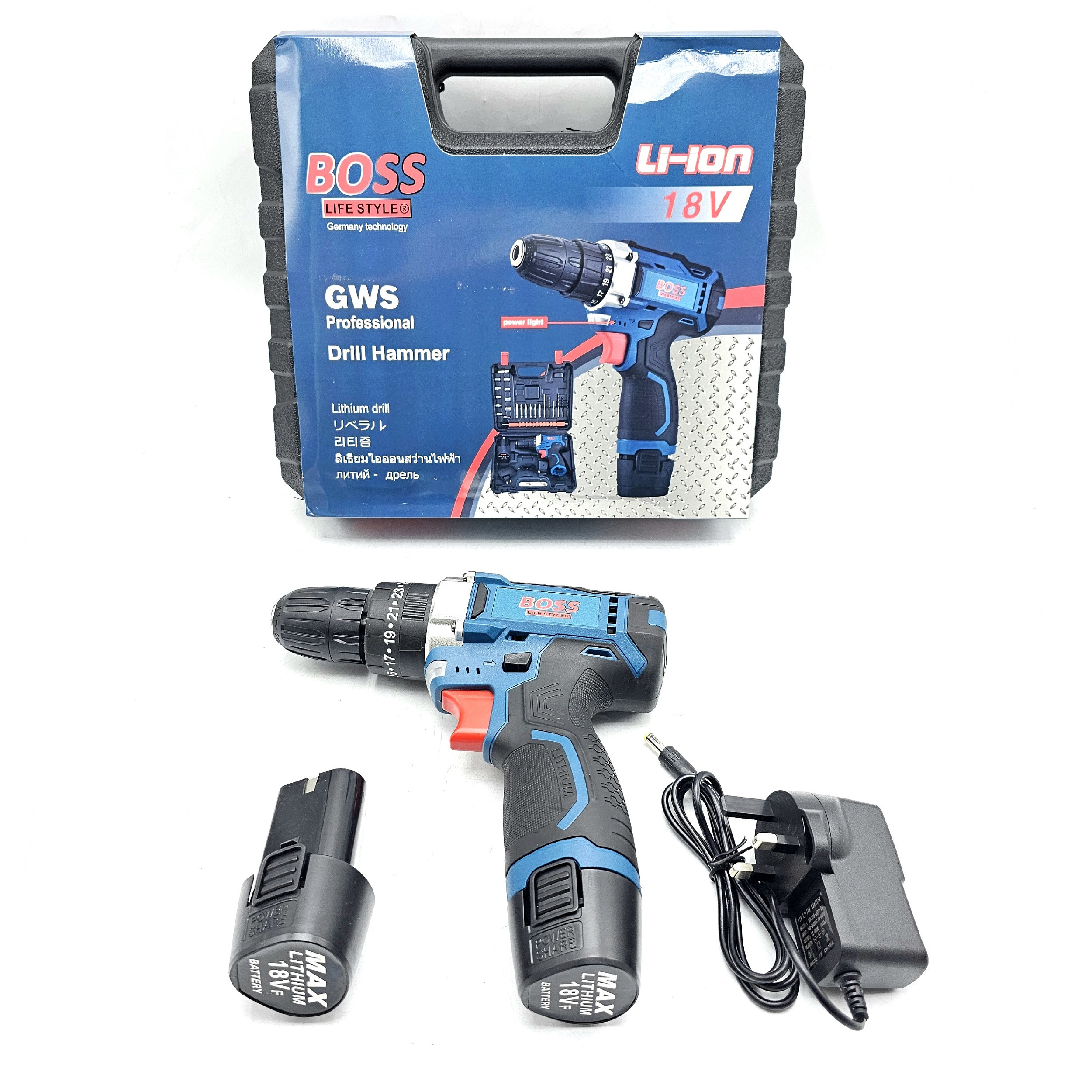 مجموعه 24 عددی دریل شارژی چکشی باس مدل LIFE_STYLE کد 2