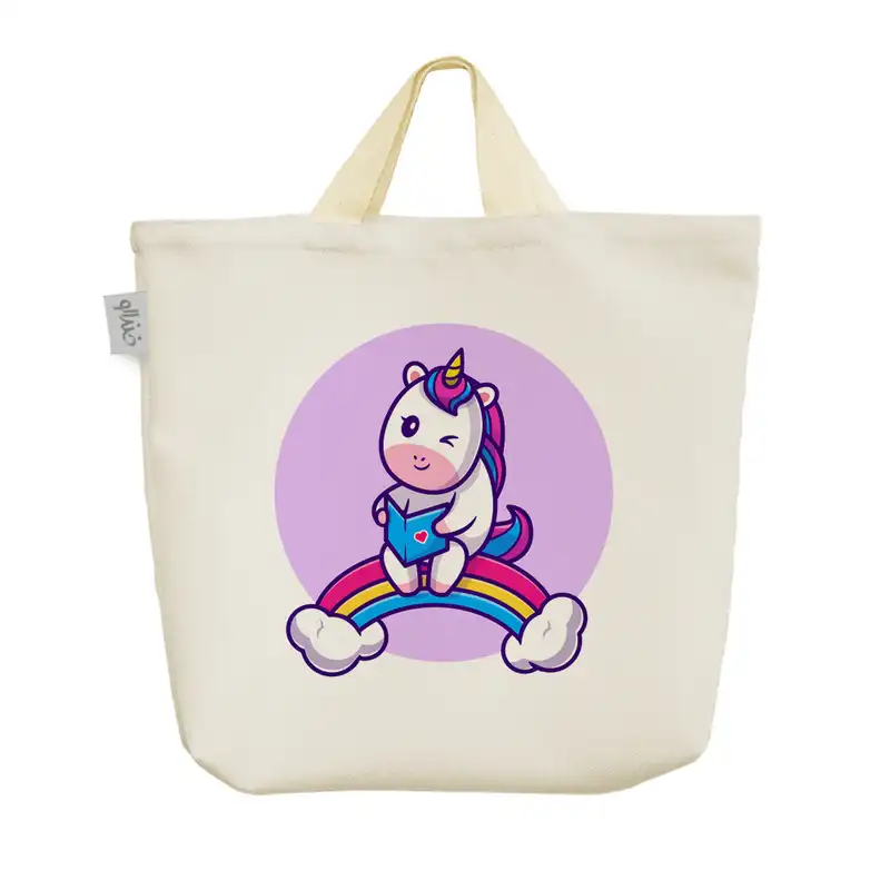 ساک خرید خندالو طرح اسب تک شاخ کد 388