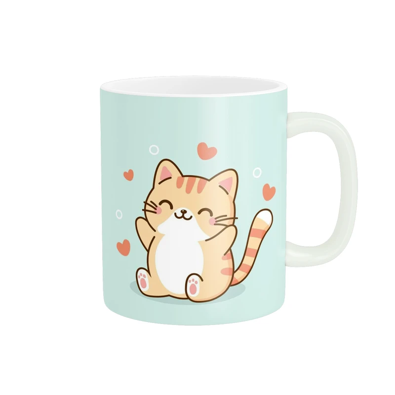 ماگ پادآفرین مدل فانتزی طرح گربه کیوت و بامزه کد p9954