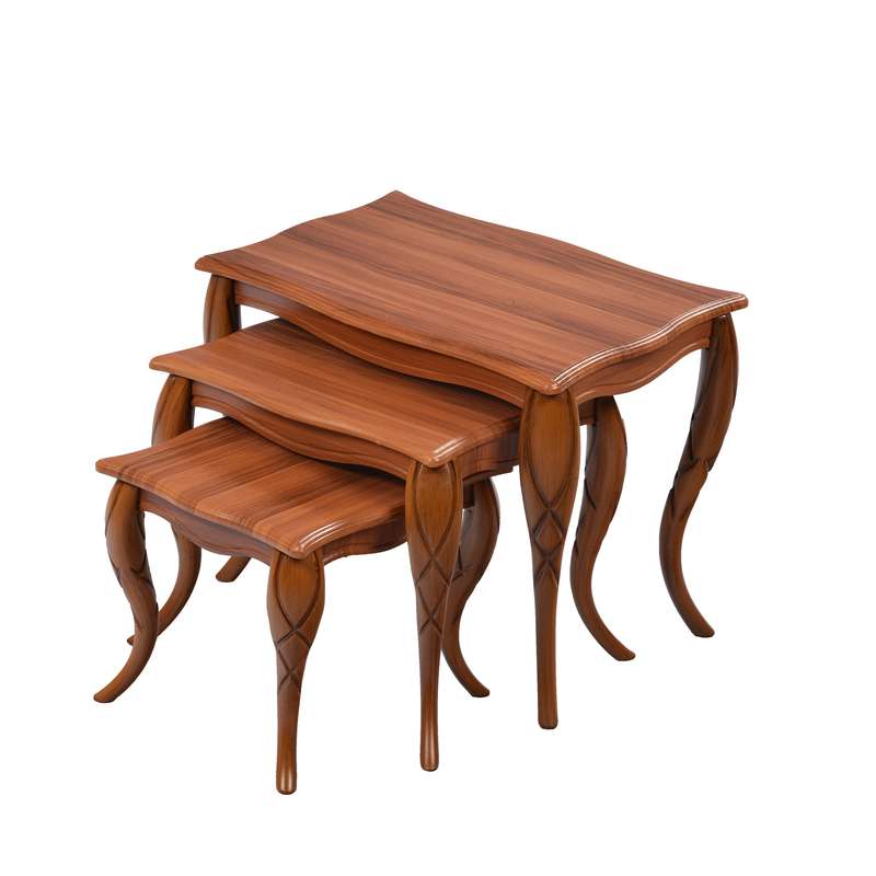 میز عسلی میز چوب مدل پیچک مجموعه 3 عددی