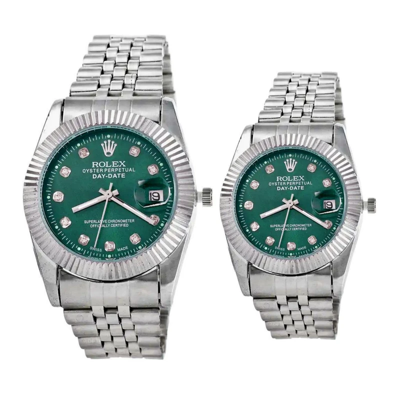 ست ساعت مچی عقربه ای زنانه و مردانه  مدل دیت جاست Snz