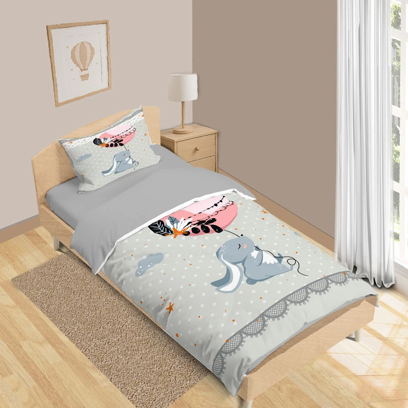 سرویس روتختی 1 نفره 5 تکه نوپه هوم مدل خرگوشو بادکنک T6436