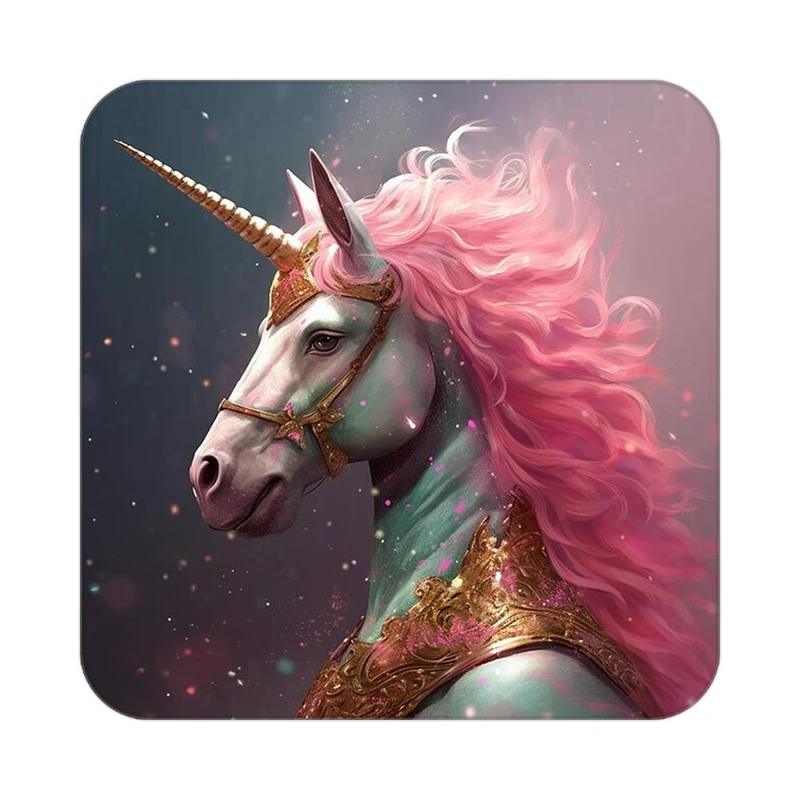 زیر لیوانی کاکتی طرح اسب تک شاخ و یونیکورن مدل mp31592