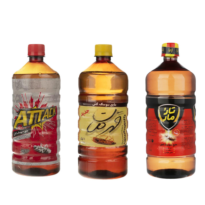 مایع سوسک کش و حشره کش مدل Taromar1L.Attack1L.Ghahreman1Lحجم 3000 میلی لیتر مجموعه 3 عددی
