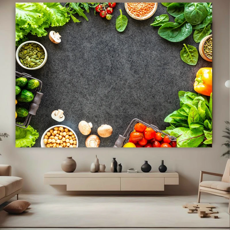 تابلو بوم طرح مخمل تغذیه سالم مدل سبزیجات کد N239