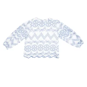 بلوز آستین بلند دخترانه فیورلا مدل گل و برگ کد 45008