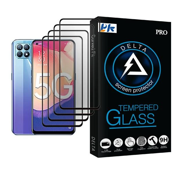 محافظ صفحه نمایش پی کی مدل Delta Glass MIX004 مناسب برای گوشی موبایل اوپو Reno4 SE بسته چهار عددی