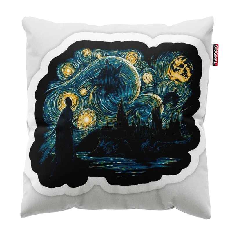 کوسن پاد آفرین مدل هری پاتر و شب پرستاره کد 330 سایز 30*30 سانتی متر