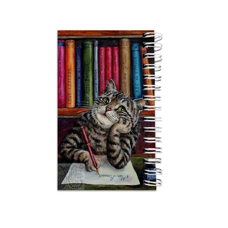 دفترچه یادداشت مدل to do list طرح گربه و کتابخانه کد abc-5688