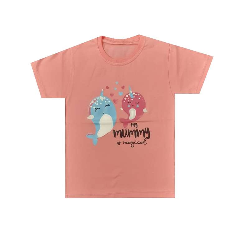 تی شرت آستین کوتاه دخترانه مدل ماهی تکشاخ 2