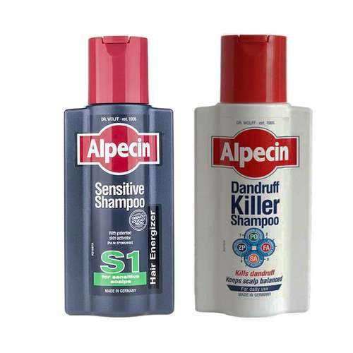 شامپو مو آلپسین مدل S1 حجم 250 میلی لیتر به همراه شامپو ضد شوره مو آلپسین مدل 2 حجم 250 میلی لیتر