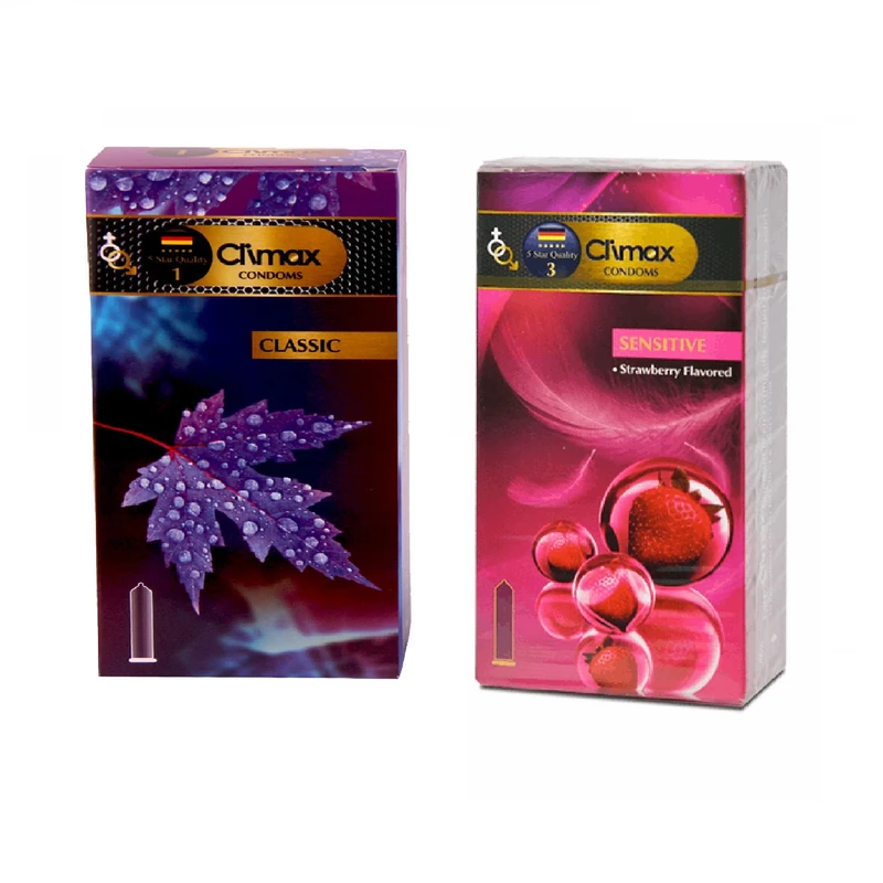 کاندوم کلایمکس مدل classic بسته 12 عددی به همراه کاندوم کلایمکس مدل Sensitive بسته 12 عددی