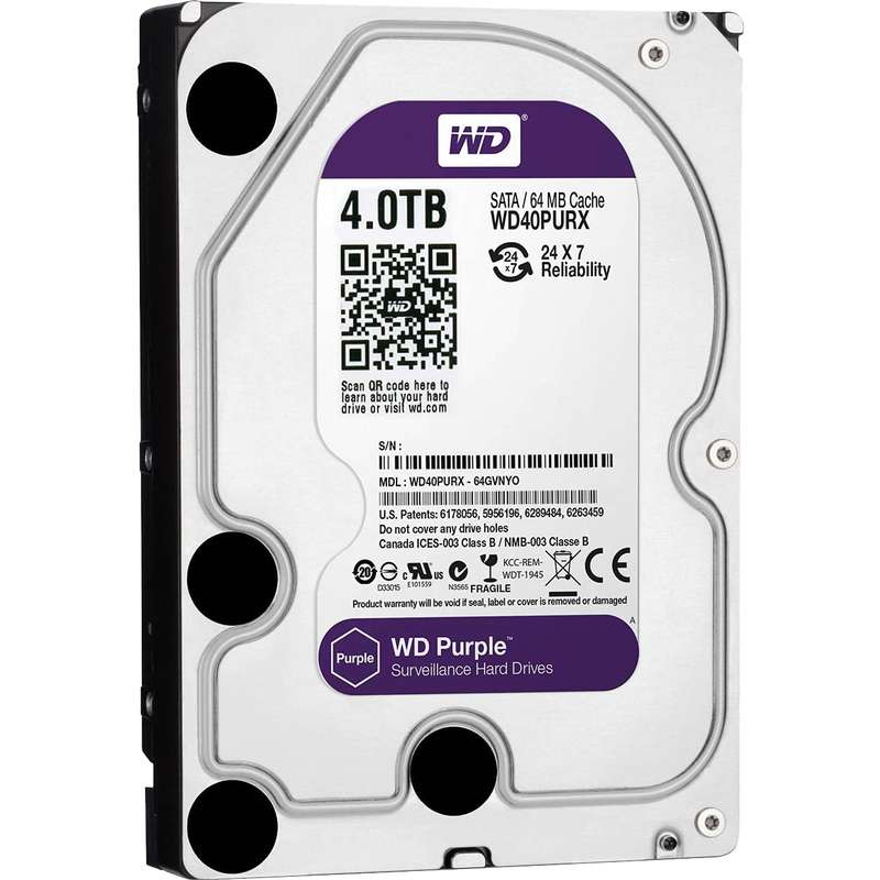 هارددیسک اینترنال وسترن دیجیتال مدل Purple WD40PURZ ظرفیت 4 ترابایت هارددیسک اینترنال وسترن دیجیتال مدل Purple WD40PURZ ظرفیت 4 ترابایت