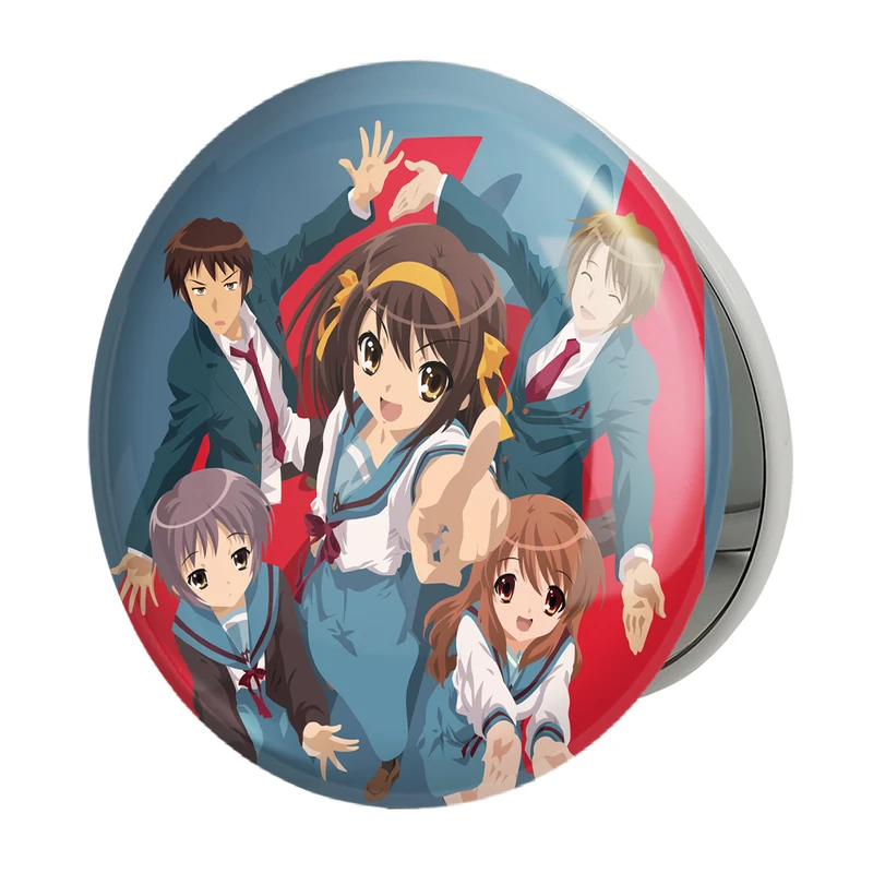 آینه جیبی خندالو طرح هاروهی و دوستان انیمه ناپدید شدن هارومی سوزومیا The Disappearance of Haruhi Suzumiya مدل تاشو کد 23135 