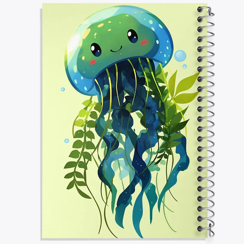 دفتر مشق 50 برگ خندالو طرح عروس دریایی کیوت کد F7683