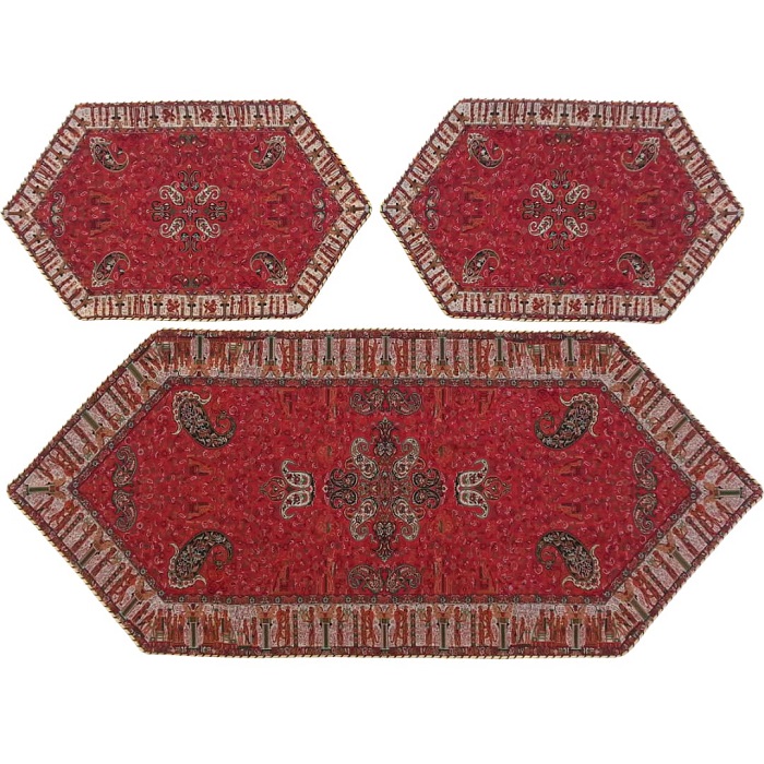 ست 3 تکه رومیزی ترمه کد TRSETE20