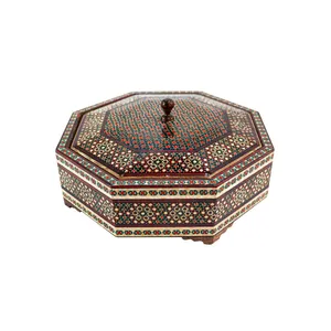 شکلات خوری خاتم کاری مدل 6 ضلعی کد red2a16p8