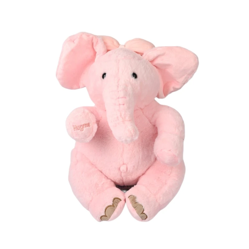 عروسک طرح فیل مدل پرزی پاپیوندار ارتفاع 25 سانتی متر