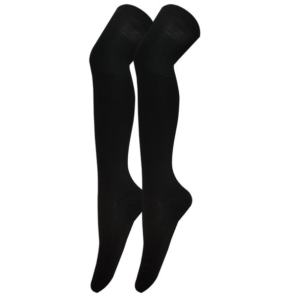 جوراب ساق بلند زنانه تن پوش هنگامه مدل بالا زانو گل برجسته کد BL002 -  - 1