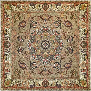 رومیزی ترمه ابریشمی خانه ترمه ایران طرح شهریار 5732 سایز 100 در100