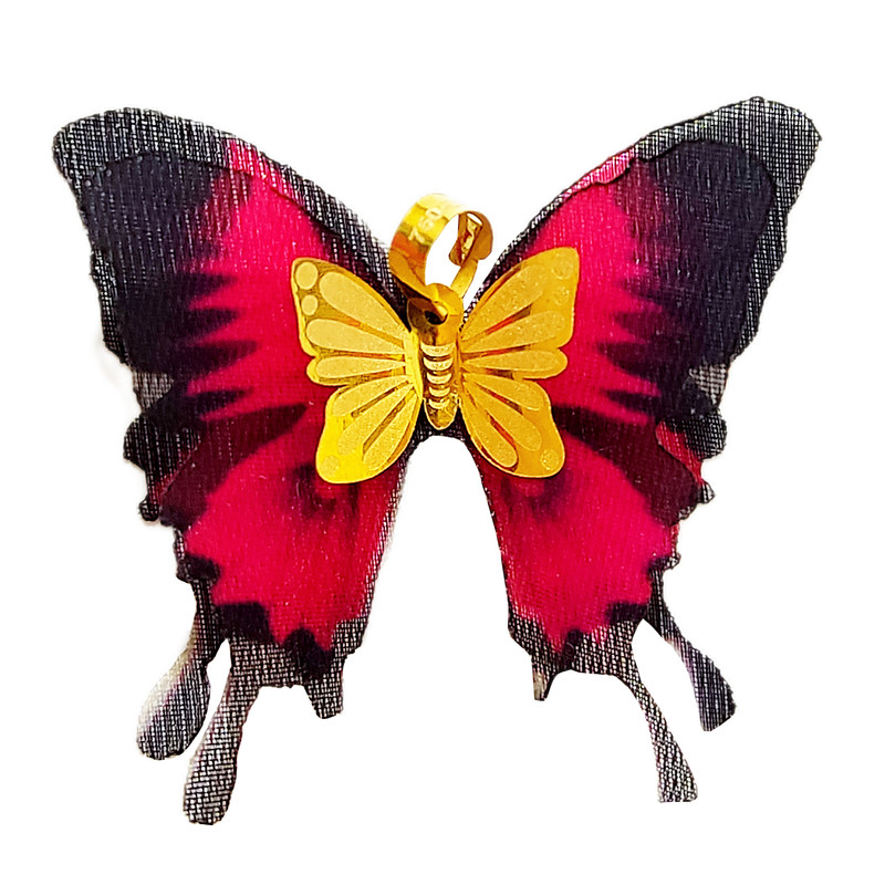 آویز گردنبند طلا 18 عیار زنانه مدل پروانه کادویی کد 82-180