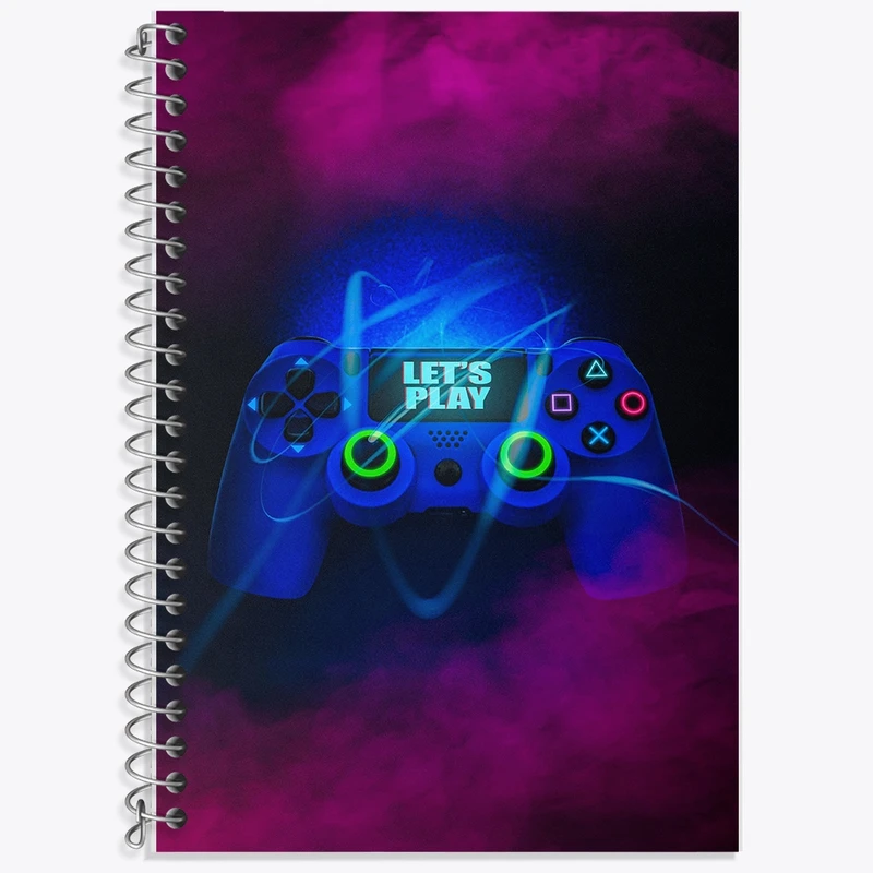 دفتر زبان 50 برگ خندالو مدل سه خط طرح گیمر کد F2383