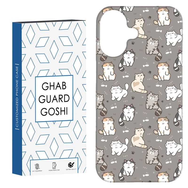 کاور قاب گارد گوشی طرح گربه کد Dimo-403 مناسب برای گوشی اپل Iphone 16     