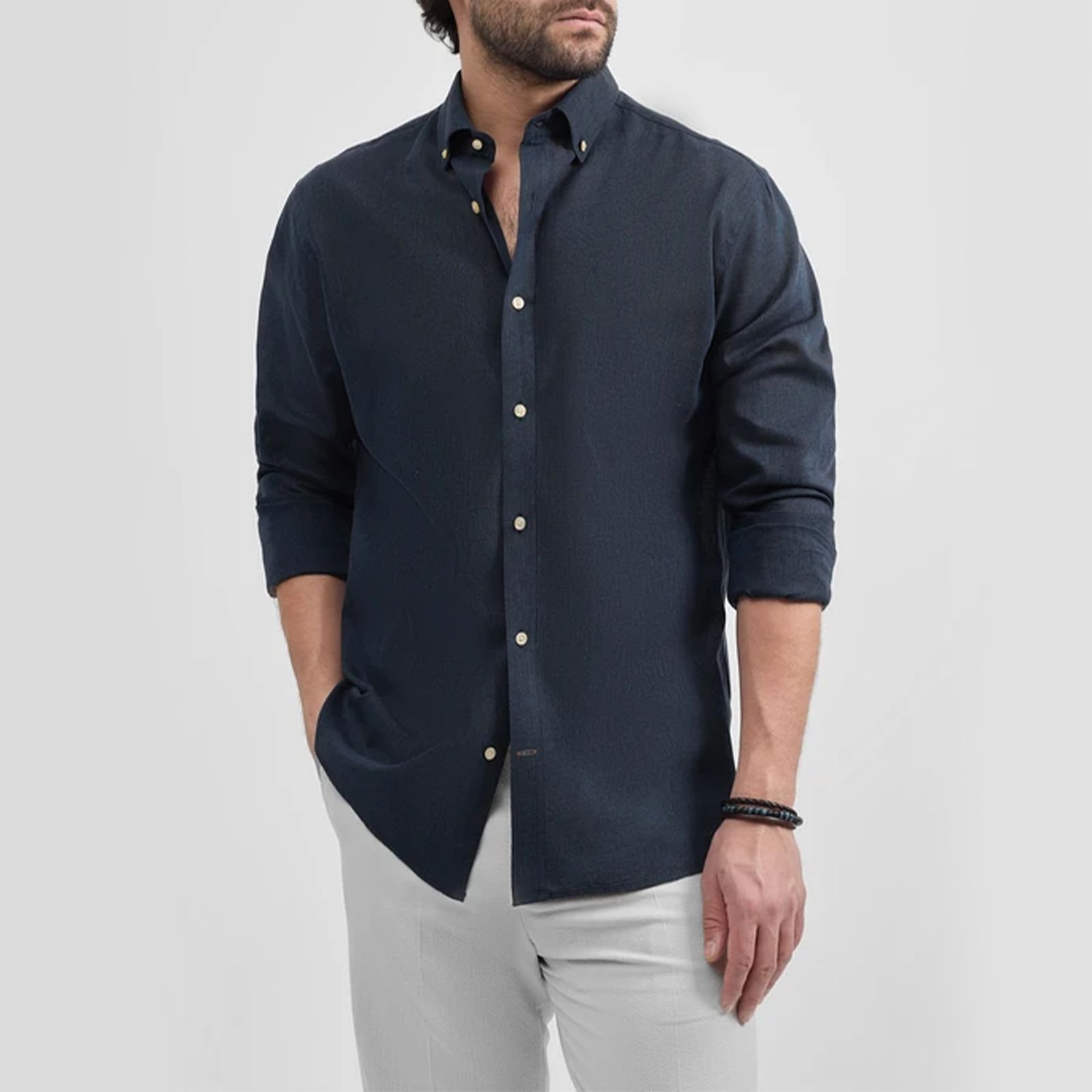 پیراهن آستین بلند مردانه کروم مدل 2510108 - - 2