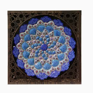بشقاب میناکاری مدل اسلیمی کد 406