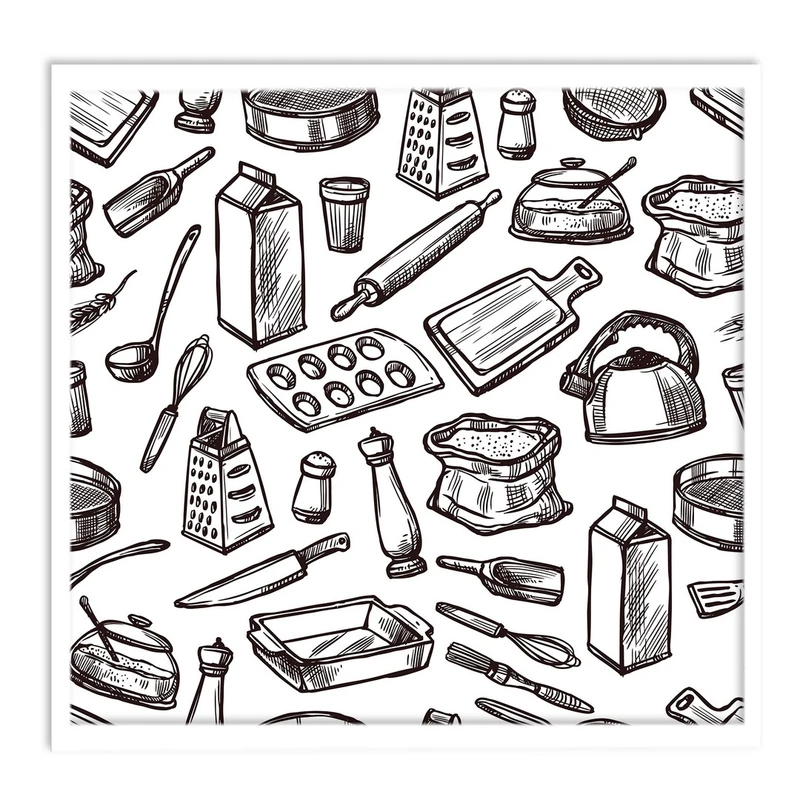 تابلو بکلیت طرح ابزار اشپزخانه مدل W-14028