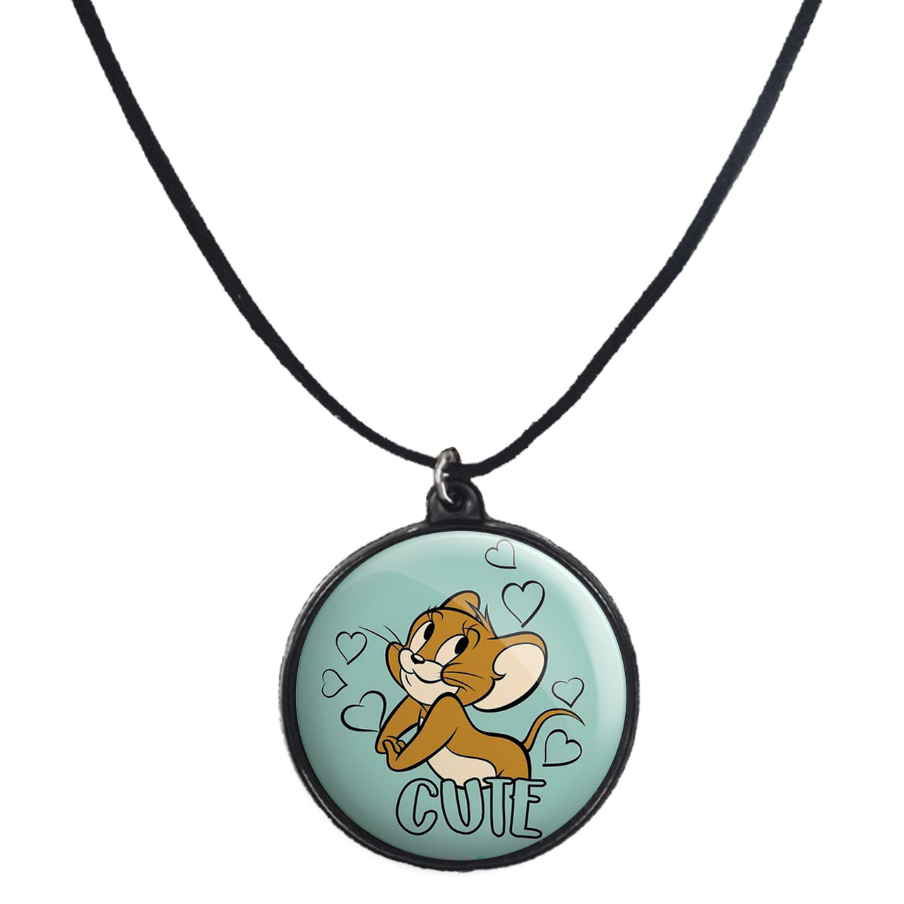 گردنبند پرمانه طرح تام و جری کد pmb.10735 مدل دو طرفه